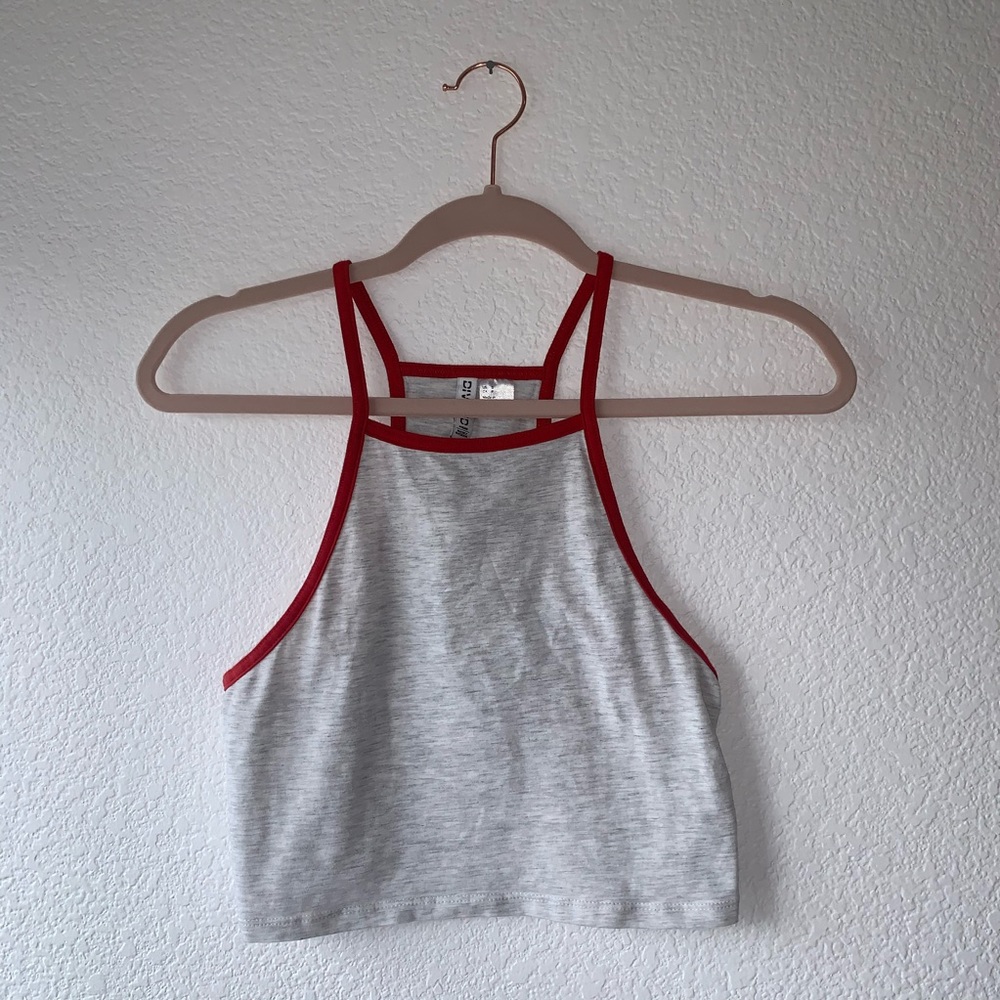 gray halter top